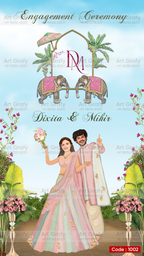 Engagement Ceremony Invitation | Royal Digital Engagement Card | AG1002