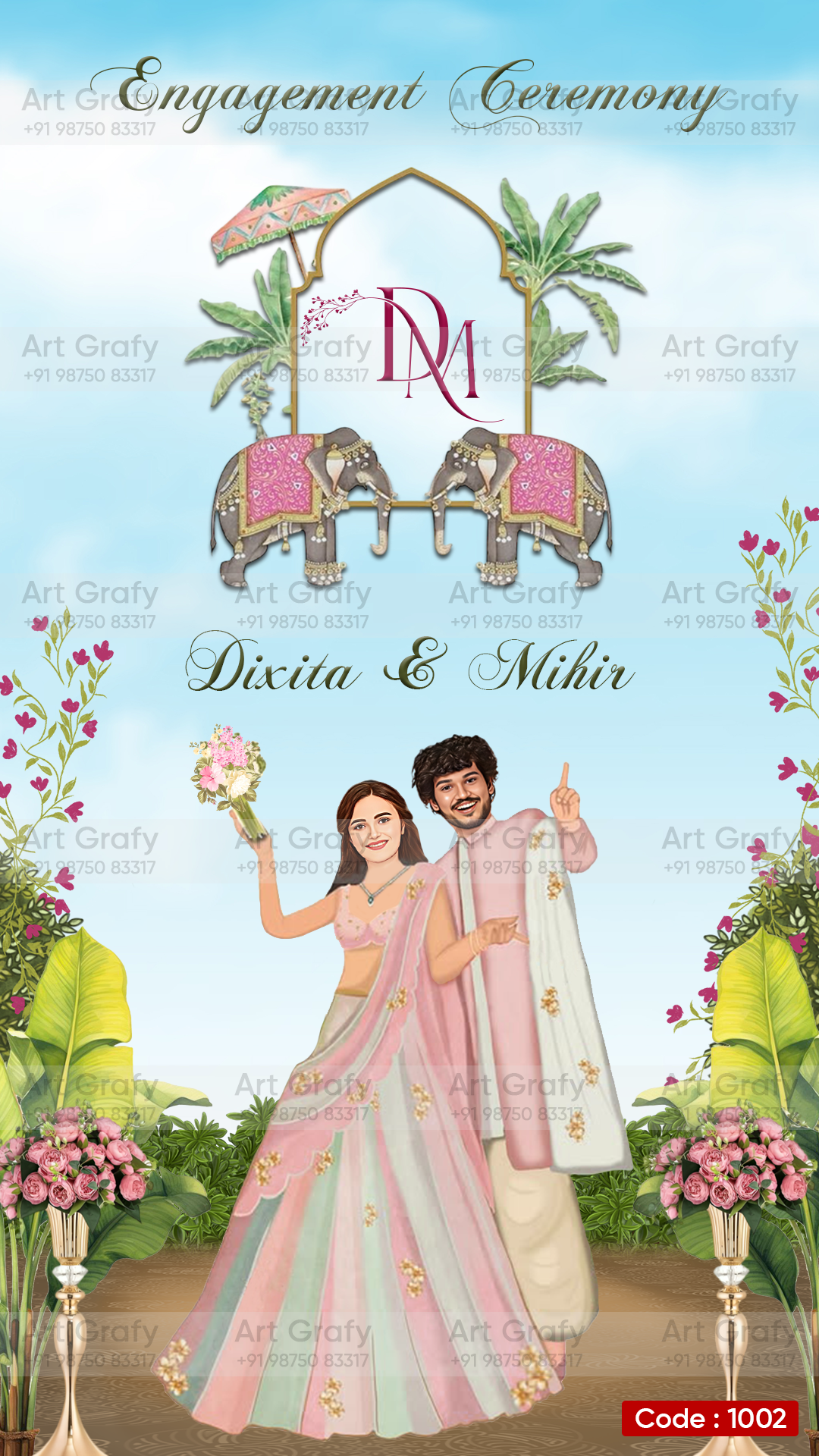 Engagement Ceremony Invitation | Royal Digital Engagement Card | AG1002