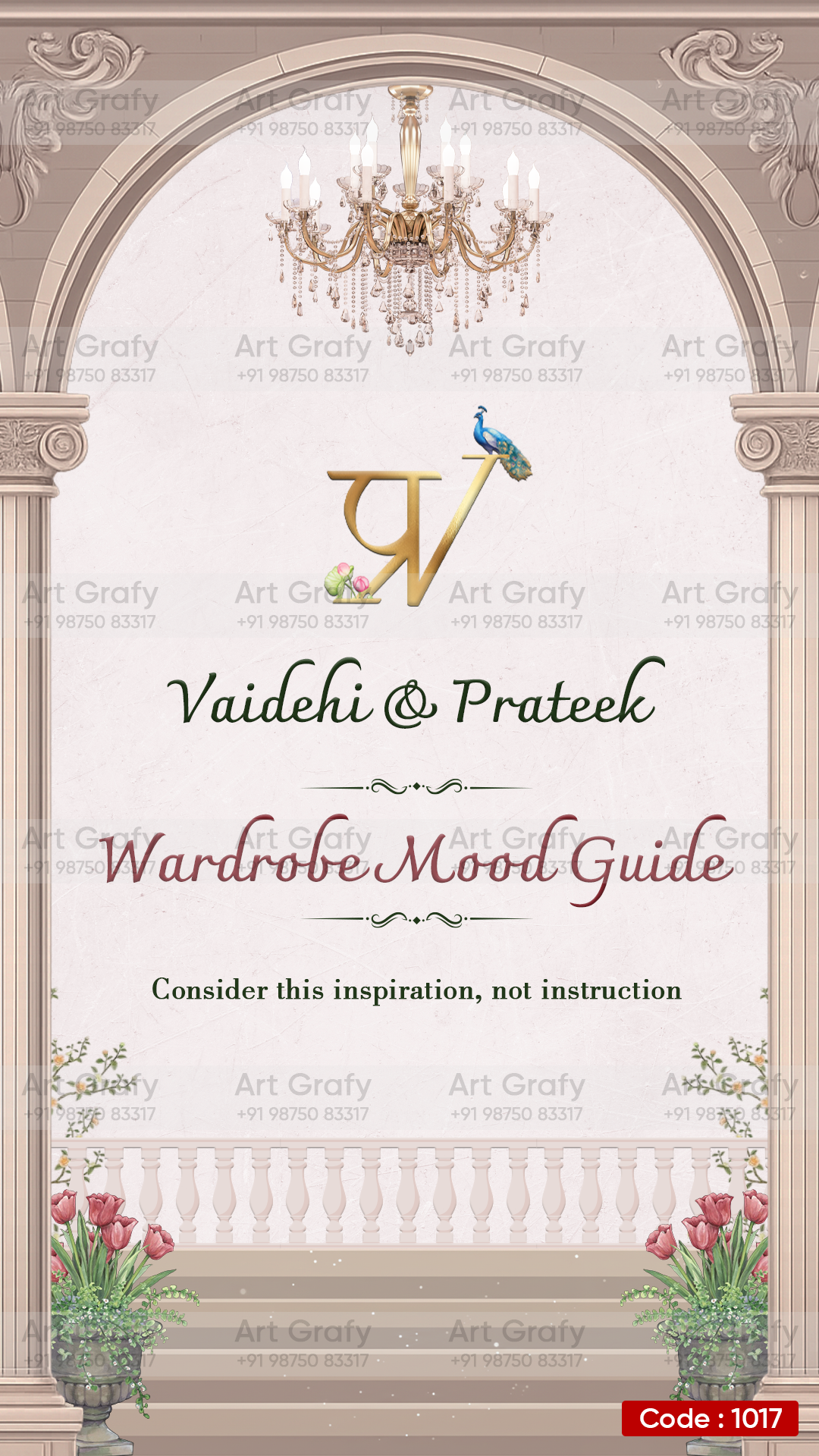 Creative Wardrobe Planner Invitation | Couple Doodle as Royal theme | AG1017