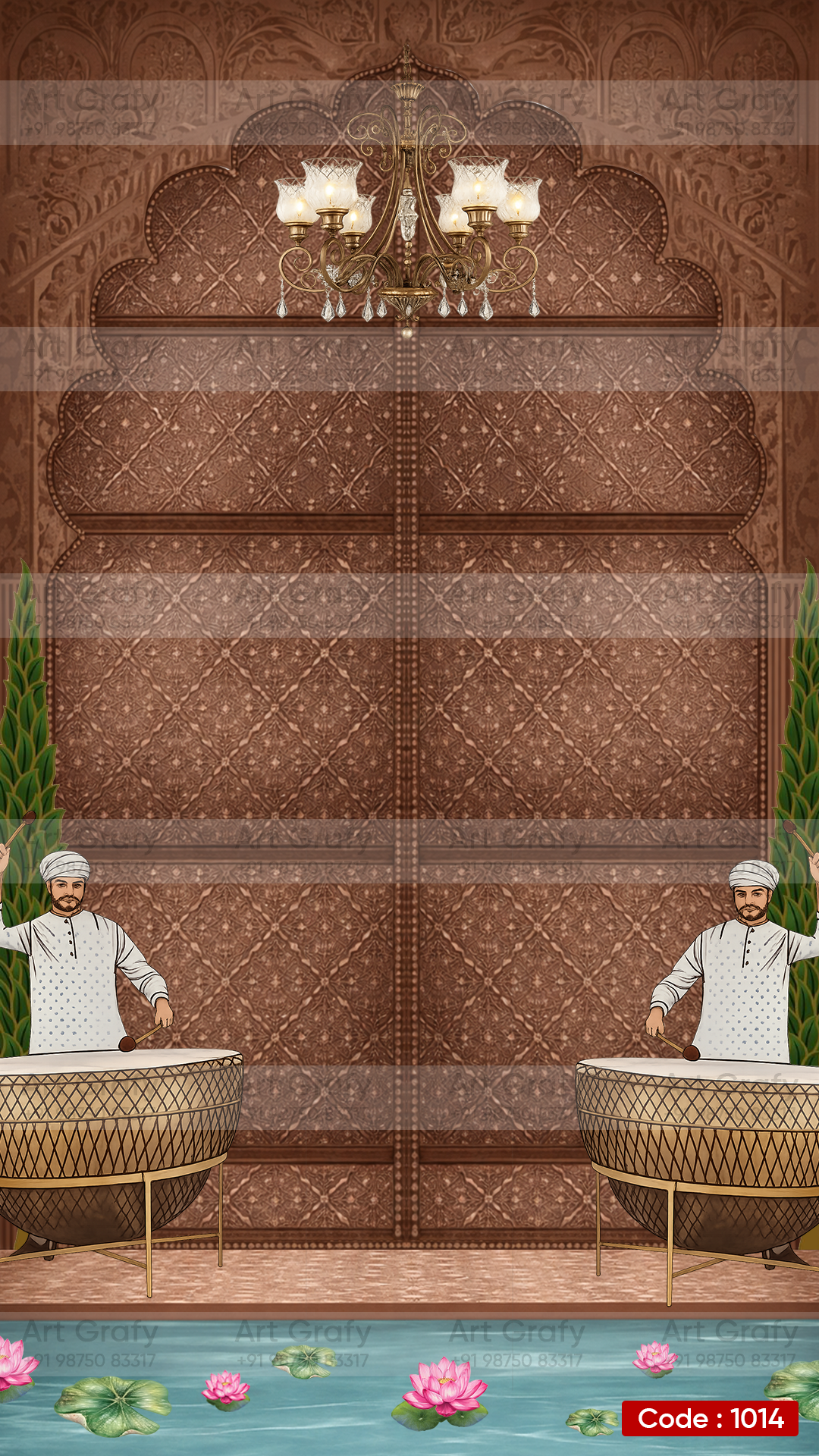 Indian Digital Wedding Ceremony Invitation Card | Gujarati language with Royal Theme design | AG1014