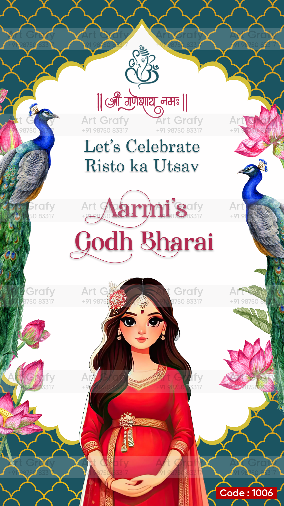 Baby Shower Invitation Video Templates | Simant vidhi Baby Shower | AG-1006