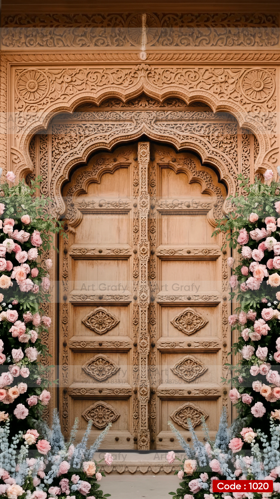 Indian Digital Wedding Ceremony Invitation Card | Gujarati language with Royal Theme design | AG1020