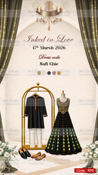 Creative Wardrobe Planner Invitation | Couple Doodle as Royal theme | AG1015