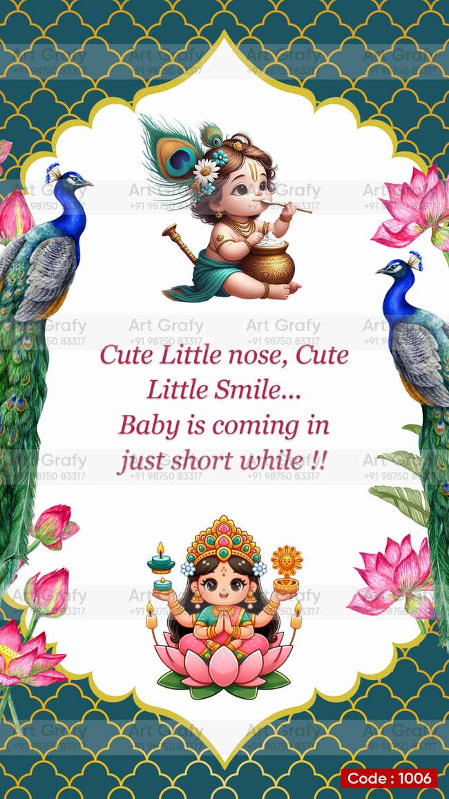 Baby Shower Invitation Video Templates | Simant vidhi Baby Shower | AG-1006 Main Image