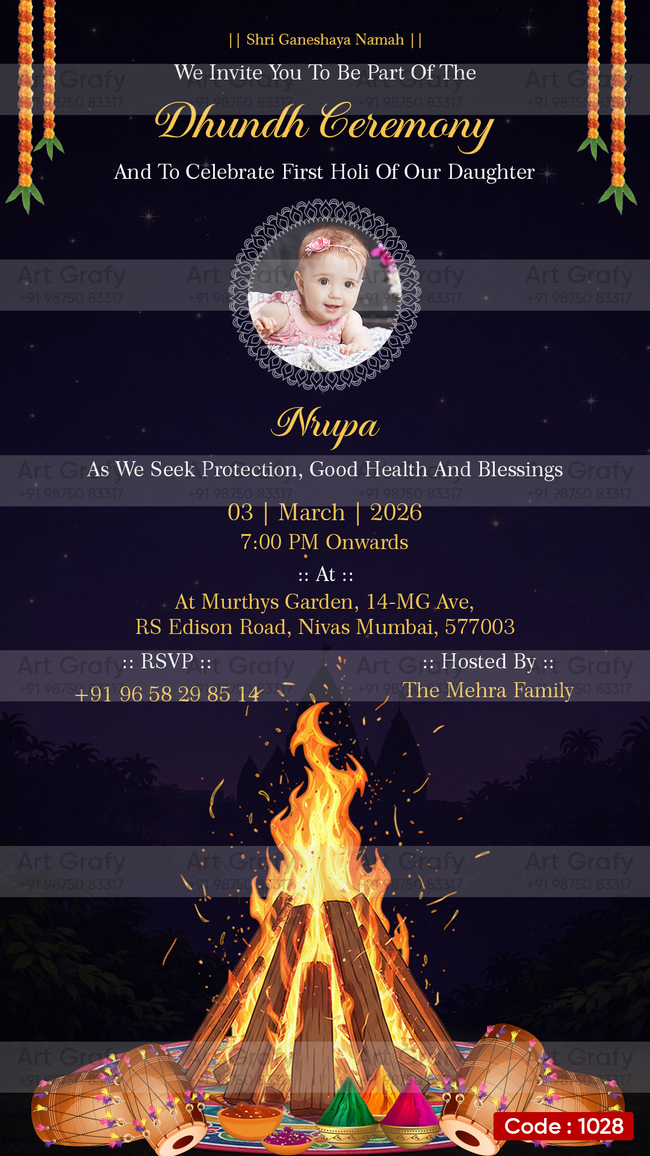 Dhund Utsav Invitation Video | Colourful Holi Theme Invite | AG-1028 Hover Image