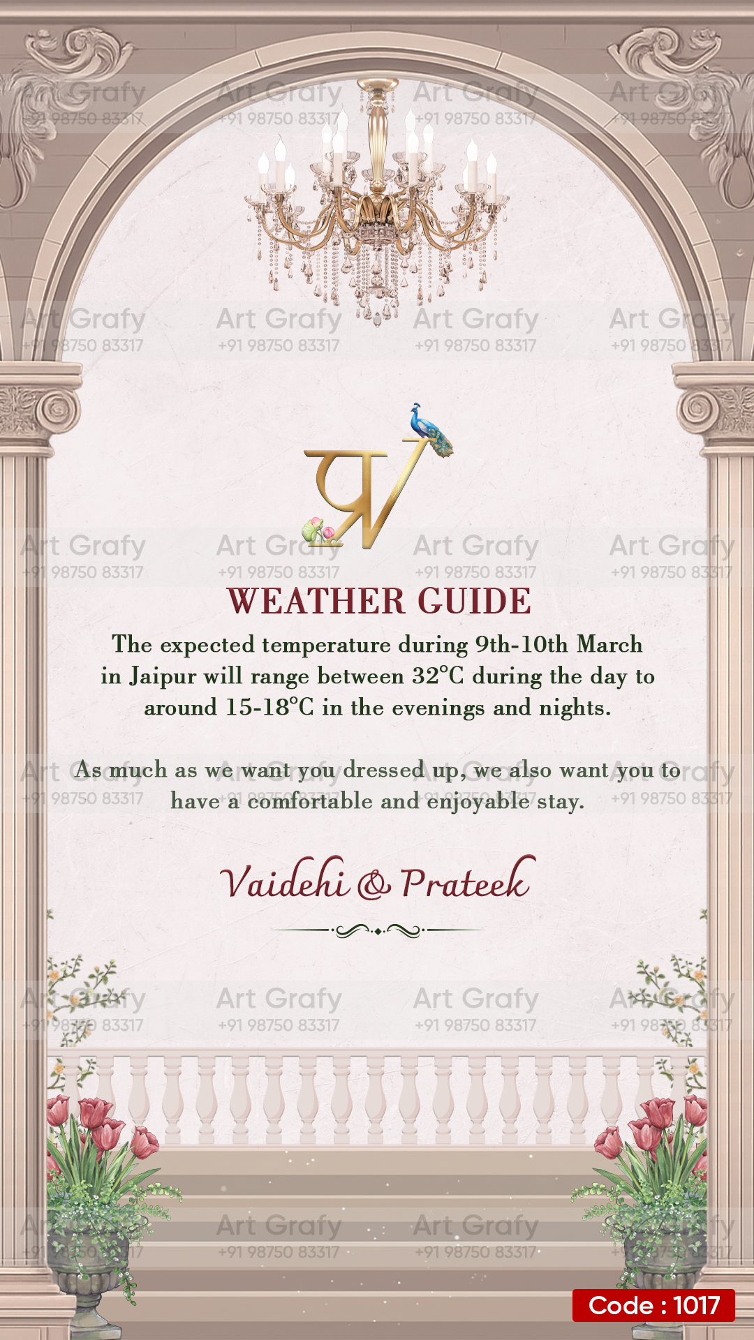 Creative Wardrobe Planner Invitation | Couple Doodle as Royal theme | AG1017