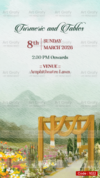 Indian Digital Wedding Ceremony Invitation Card | Gujarati language with Royal Theme design | AG1022