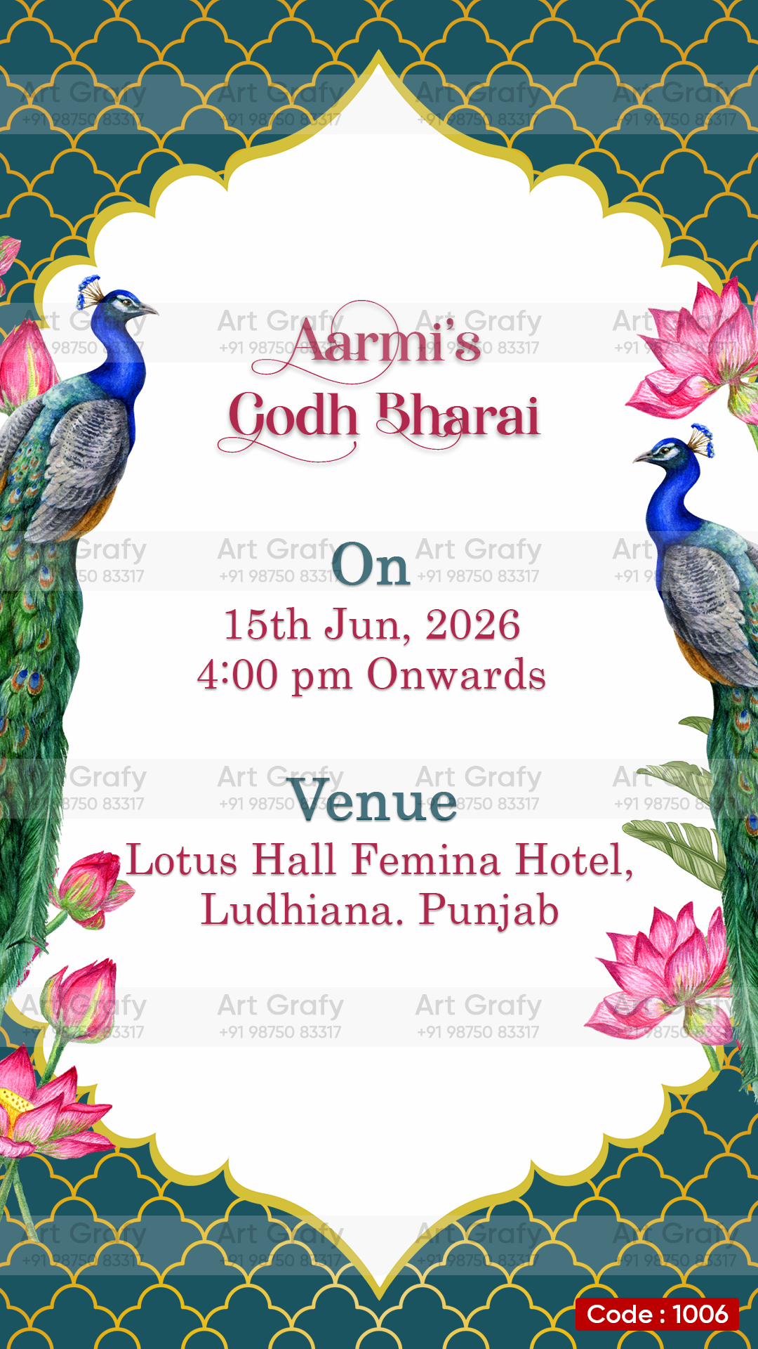 Baby Shower Invitation Video Templates | Simant vidhi Baby Shower | AG-1006