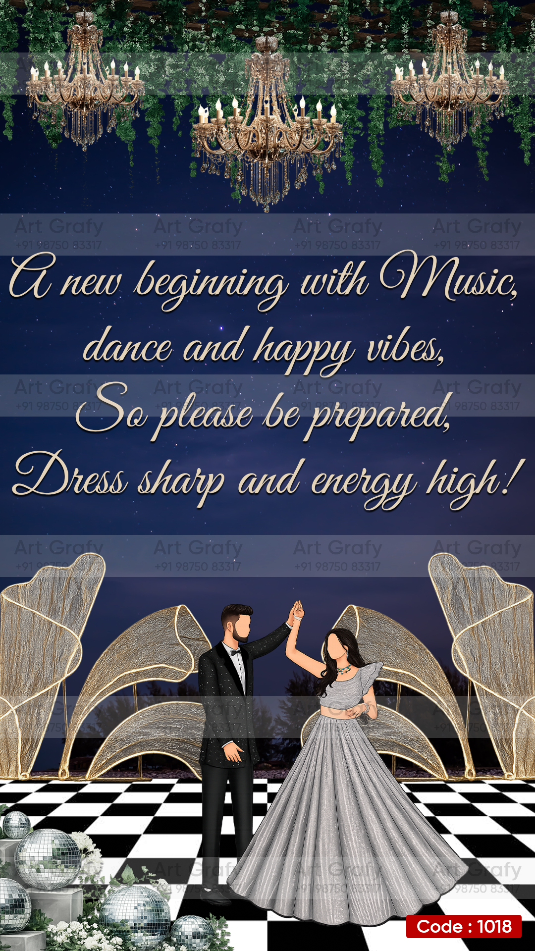 Indian Digital Wedding Ceremony Invitation Card | Gujarati language with Royal Theme design | AG1018