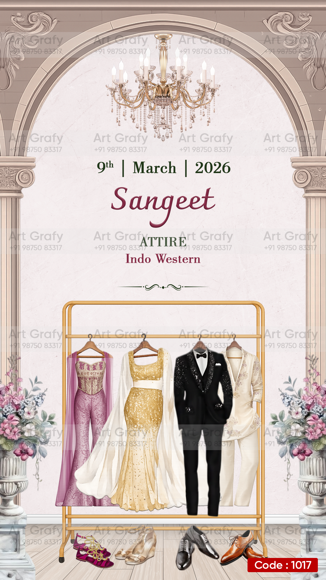 Creative Wardrobe Planner Invitation | Couple Doodle as Royal theme | AG1017