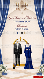 Creative Wardrobe Planner Invitation | Couple Doodle as Royal theme | AG1015
