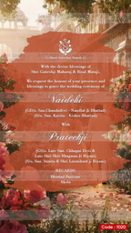 Indian Digital Wedding Ceremony Invitation Card | Gujarati language with Royal Theme design | AG1020