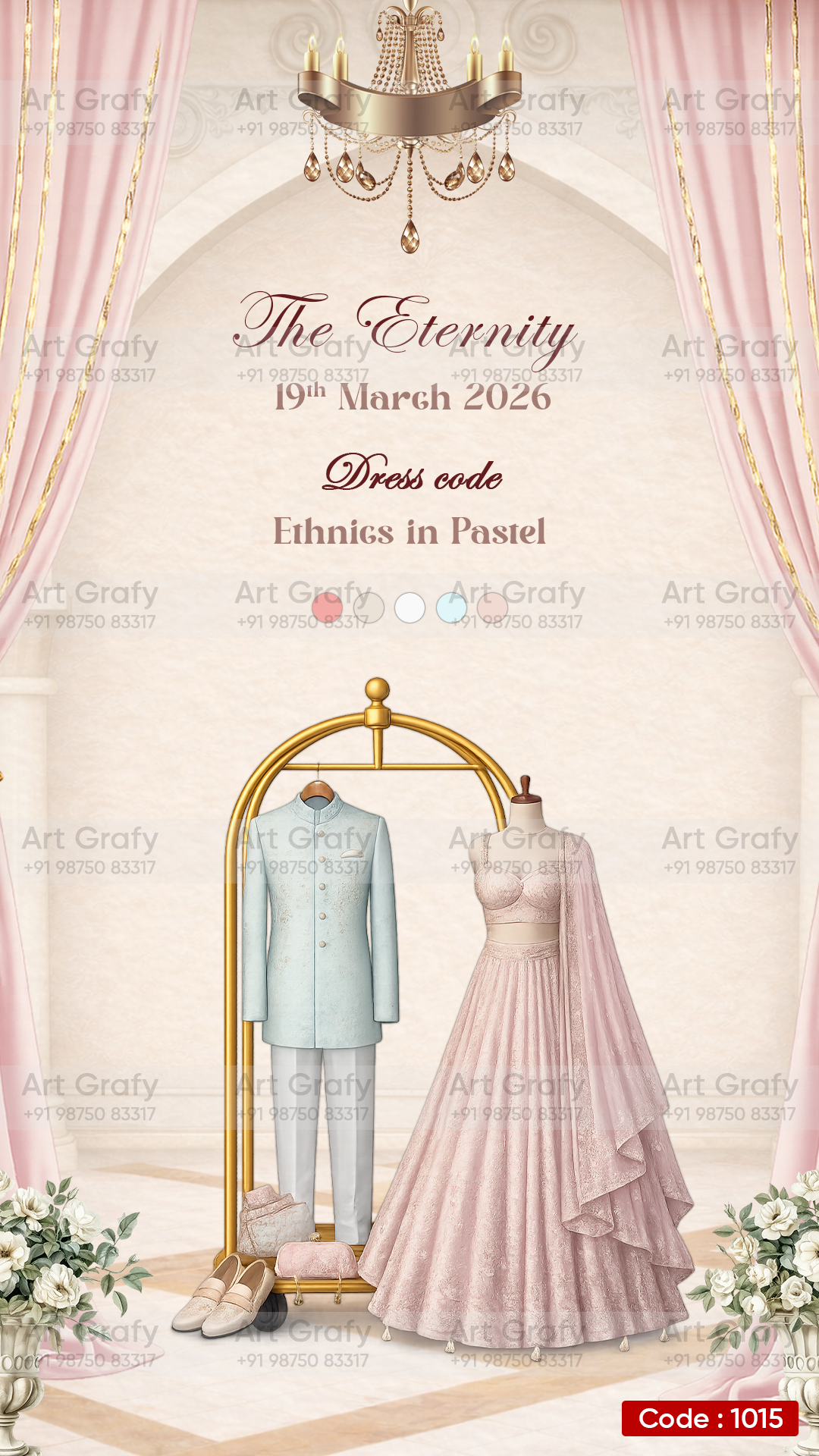 Creative Wardrobe Planner Invitation | Couple Doodle as Royal theme | AG1015