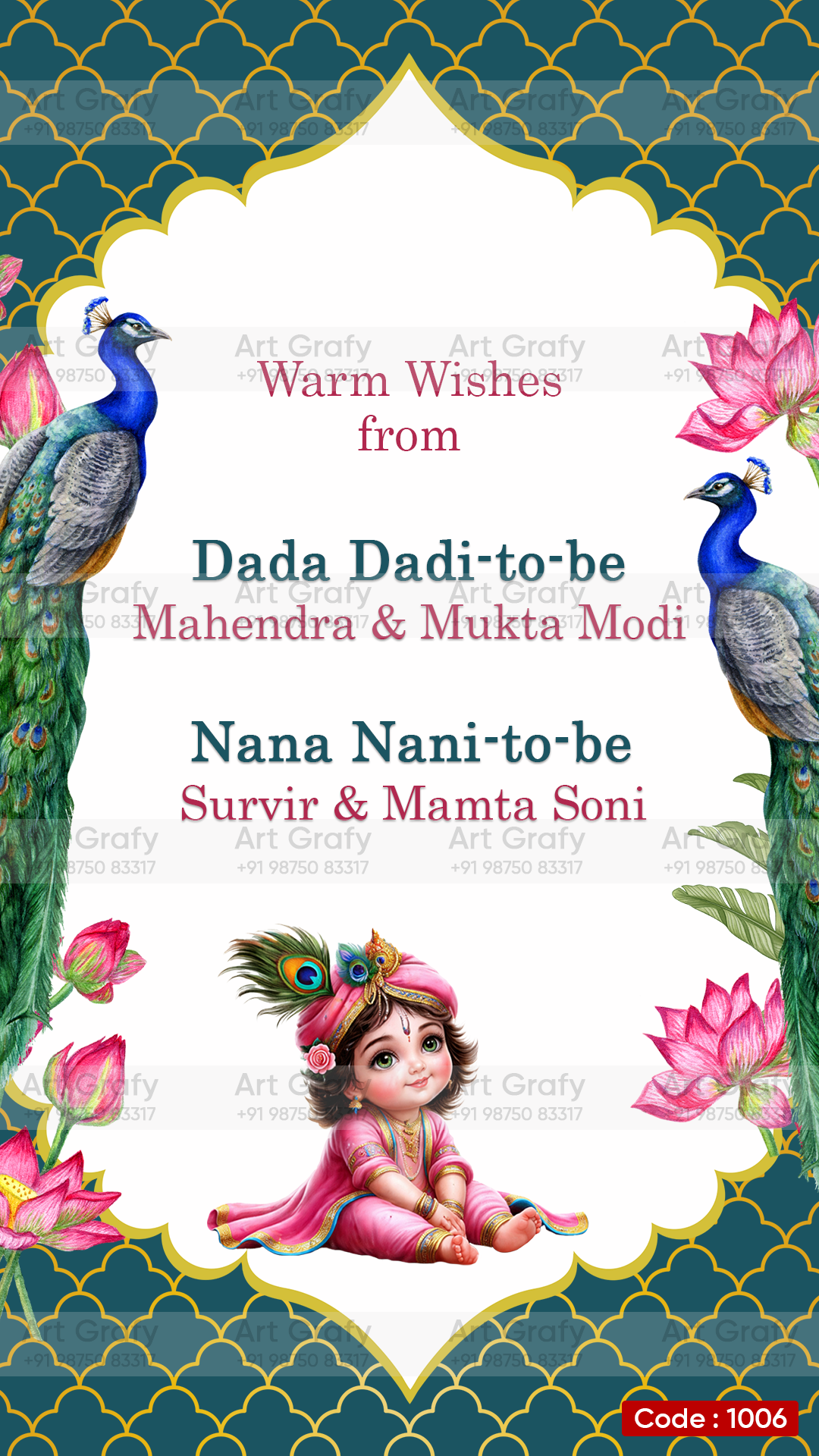 Baby Shower Invitation Video Templates | Simant vidhi Baby Shower | AG-1006