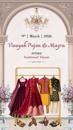 Creative Wardrobe Planner Invitation | Couple Doodle as Royal theme | AG1017