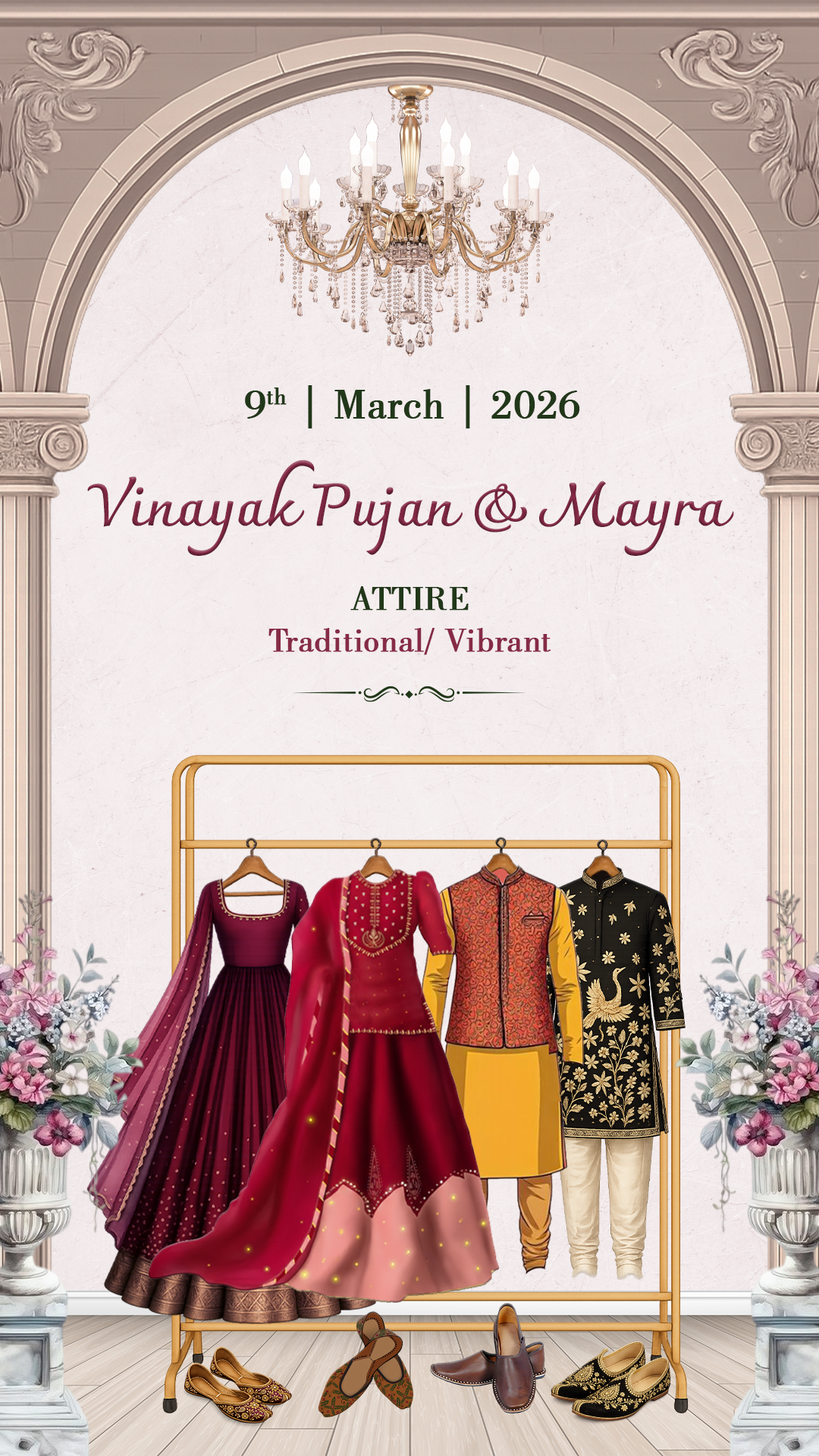 Creative Wardrobe Planner Invitation | Couple Doodle as Royal theme | AG1017