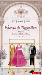 Creative Wardrobe Planner Invitation | Couple Doodle as Royal theme | AG1017