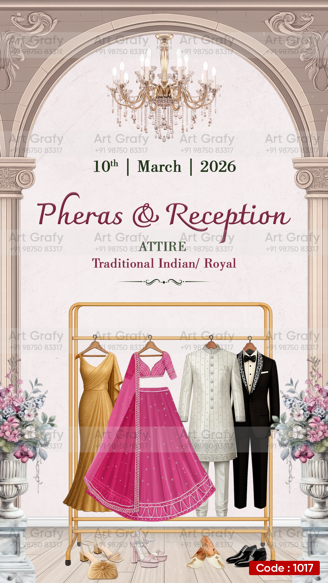 Creative Wardrobe Planner Invitation | Couple Doodle as Royal theme | AG1017