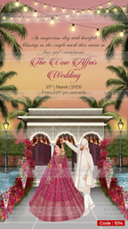 Indian Digital Wedding Ceremony Invitation Card | Gujarati language with Royal Theme design | AG1014