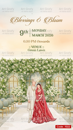 Indian Digital Wedding Ceremony Invitation Card | Gujarati language with Royal Theme design | AG1022