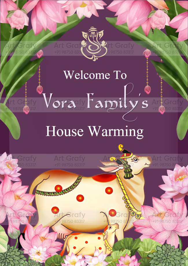Modern House Warming ceremony Invitation with Beautiful Illustration and Picturesque Background | AG-1162 Hover Image