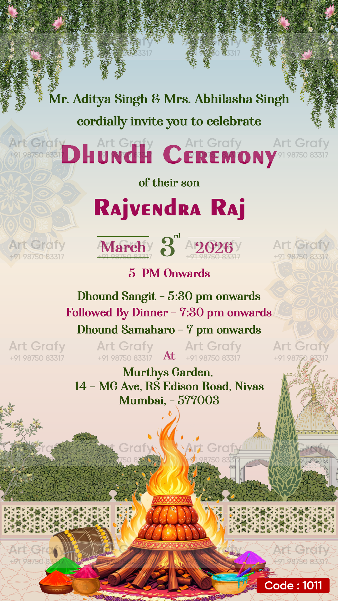 Dhund Utsav Invitation Video | Colourful Holi Theme Invite | AG-1011