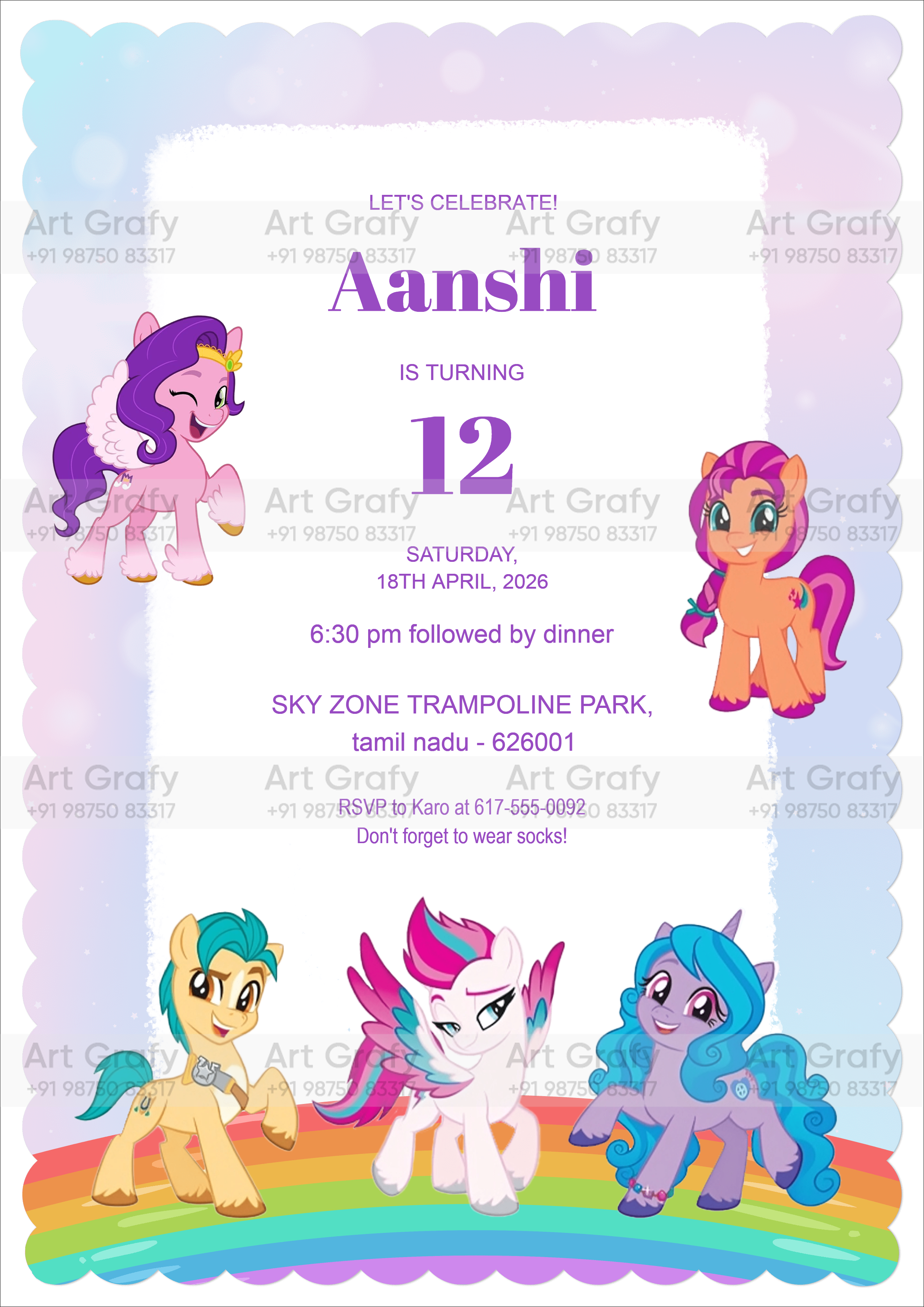 Birthday Party Invitation Card in English Language | AG-1176