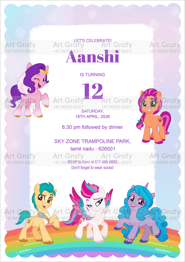 Birthday Party Invitation Card in English Language | AG-1176 Hover Image