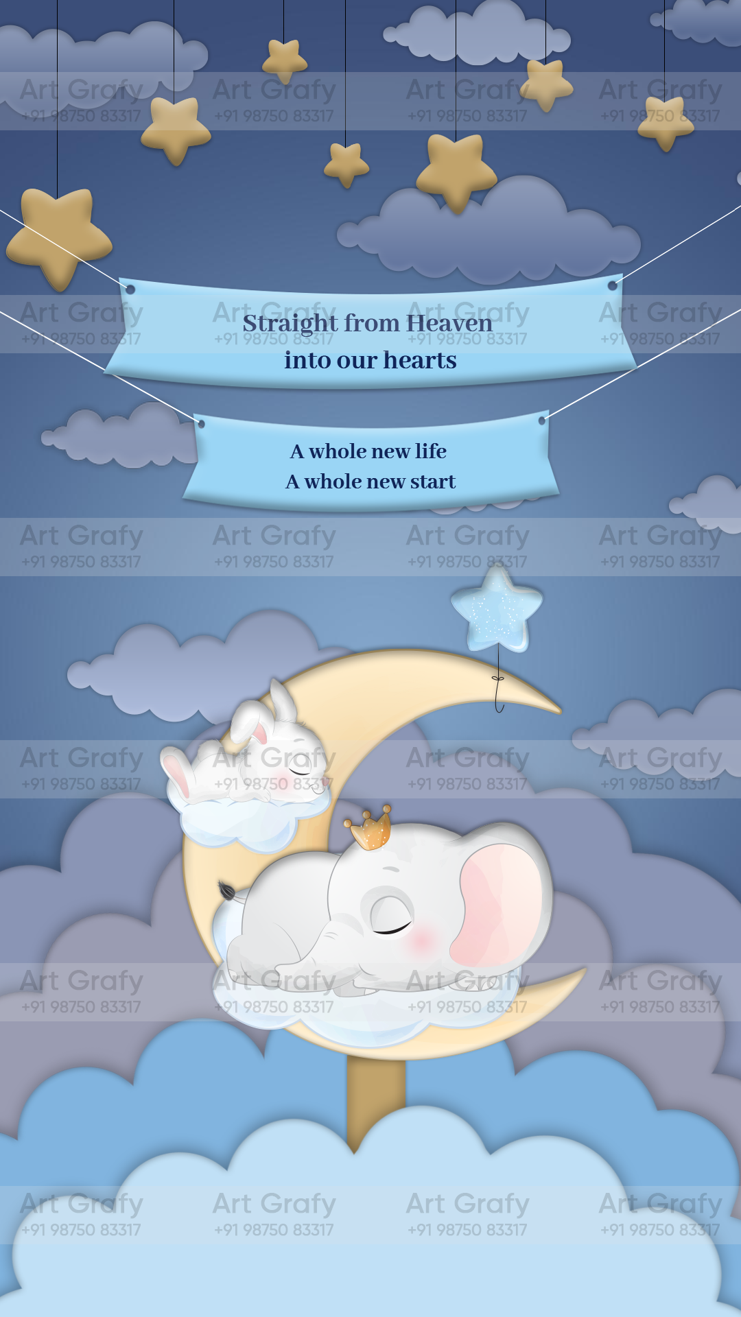 Birthday Party Invitation Card in English Language | AG-1186