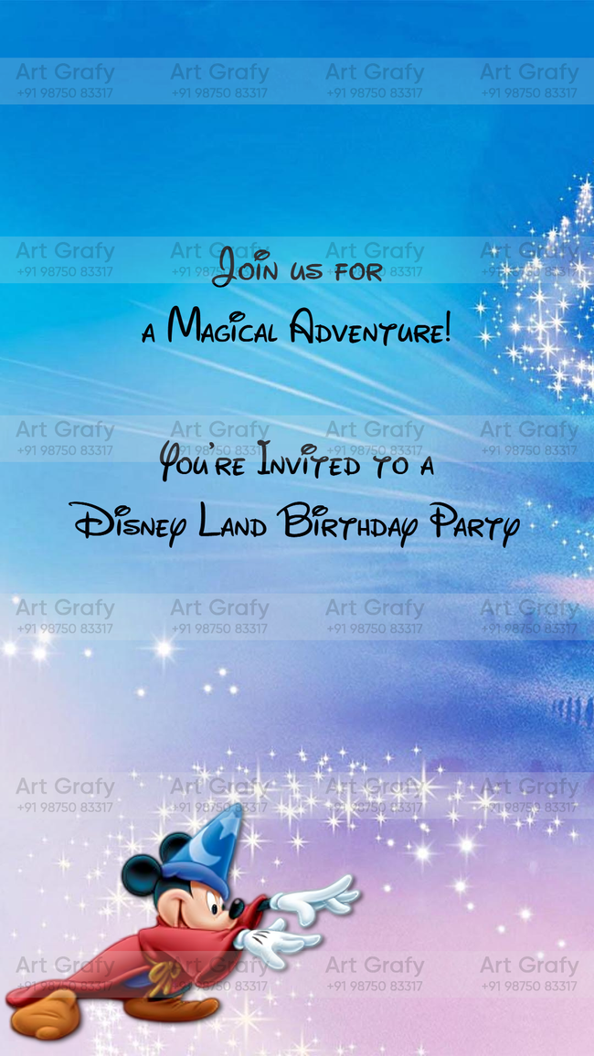 Birthday Party Invitation Card in English Language | AG-1177 Hover Image