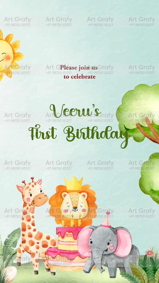 Birthday Party Invitation Card in English Language | AG-1175 Main Image
