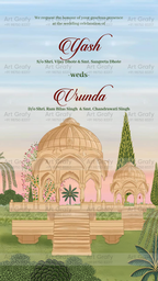 Indian Digital Wedding Ceremony Invitation Card | Gujarati language with Royal Theme design | AG1107