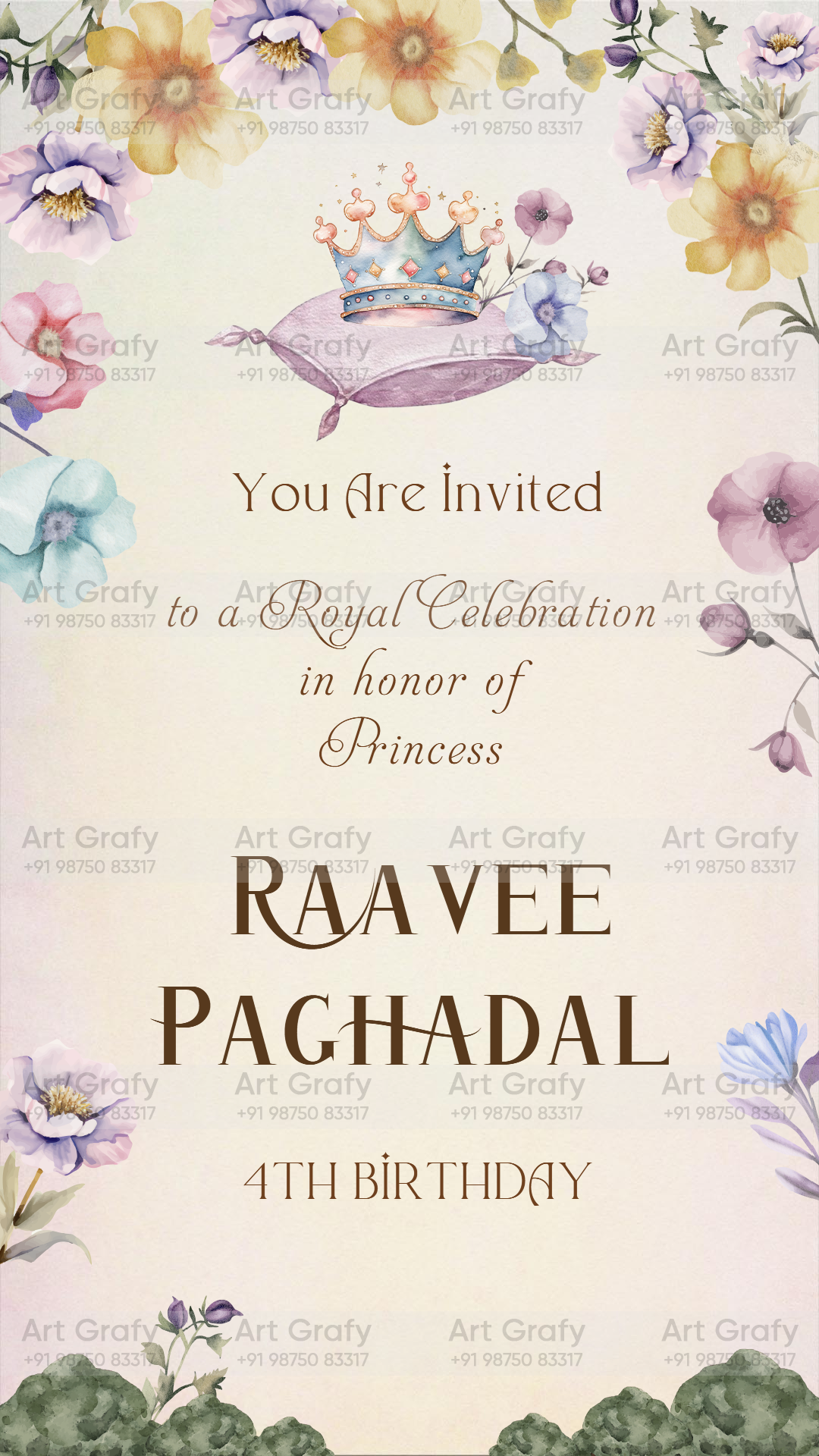 Birthday Party Invitation Card in English Language | AG-1183