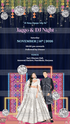 Indian Digital Wedding Ceremony Invitation Card | Gujarati language with Royal Theme design | AG1117