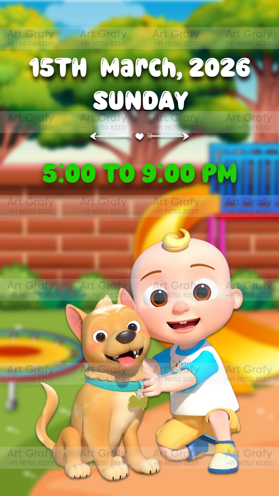 Birthday Party Invitation Card in English Language | AG-1184