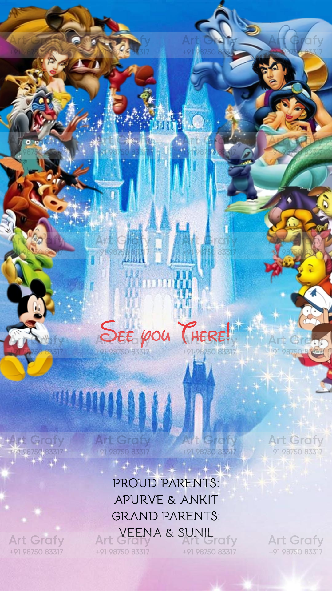 Birthday Party Invitation Card in English Language | AG-1177