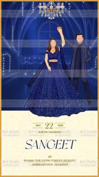 Indian Digital Wedding Ceremony Invitation Card | Gujarati language with Royal Theme design | AG1119