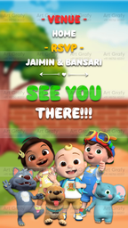 Birthday Party Invitation Card in English Language | AG-1184