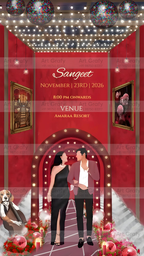 Indian Digital Wedding Ceremony Invitation Card | Gujarati language with Royal Theme design | AG1118