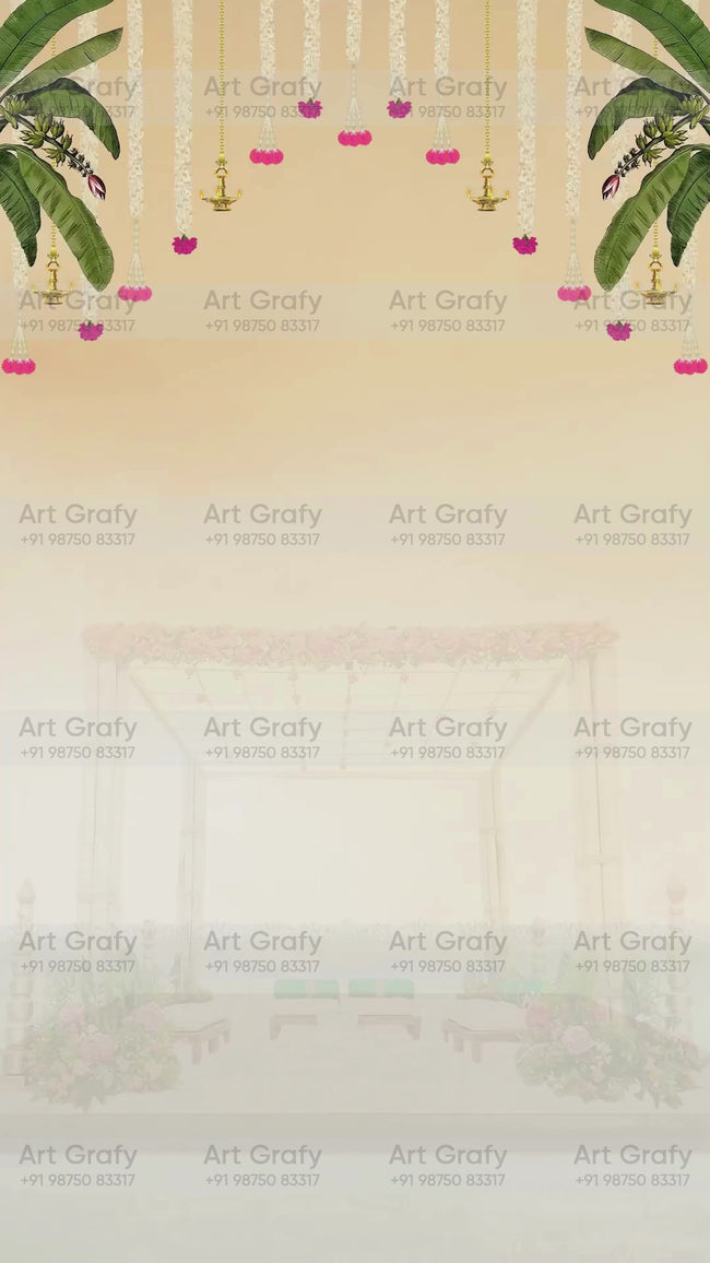 Indian Digital Wedding Ceremony Invitation Card | Gujarati language with Royal Theme design | AG1081 Hover Image