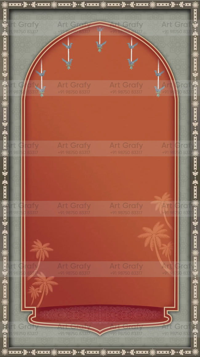 Indian Digital Wedding Ceremony Invitation Card | Gujarati language with Royal Theme design | AG1082 Hover Image