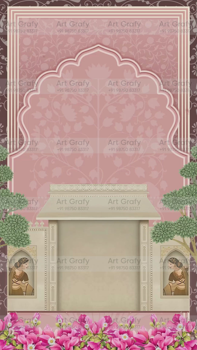 Indian Digital Wedding Ceremony Invitation Card | Gujarati language with Royal Theme design | AG1092 Hover Image