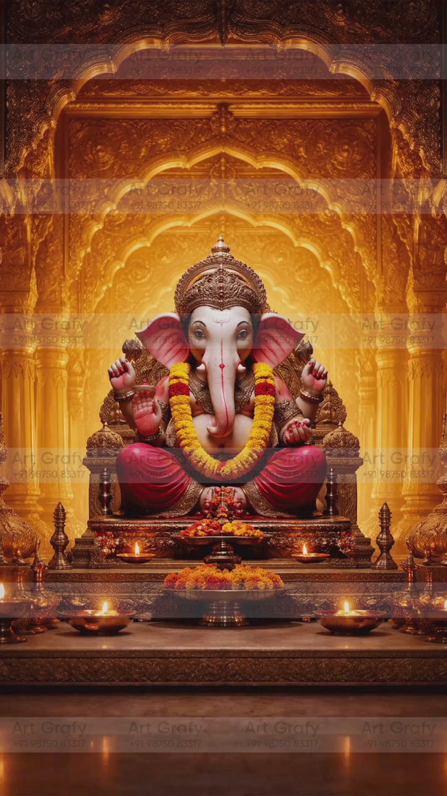 Indian Digital Wedding Ceremony Invitation Card | Gujarati language with Royal Theme design | AG1085 Hover Image