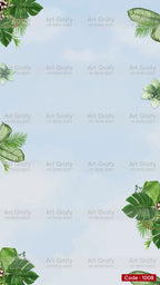 Traditional Couple Caricature Save The Date Wedding Invite Card | Elegant Sea Theme | AG1008