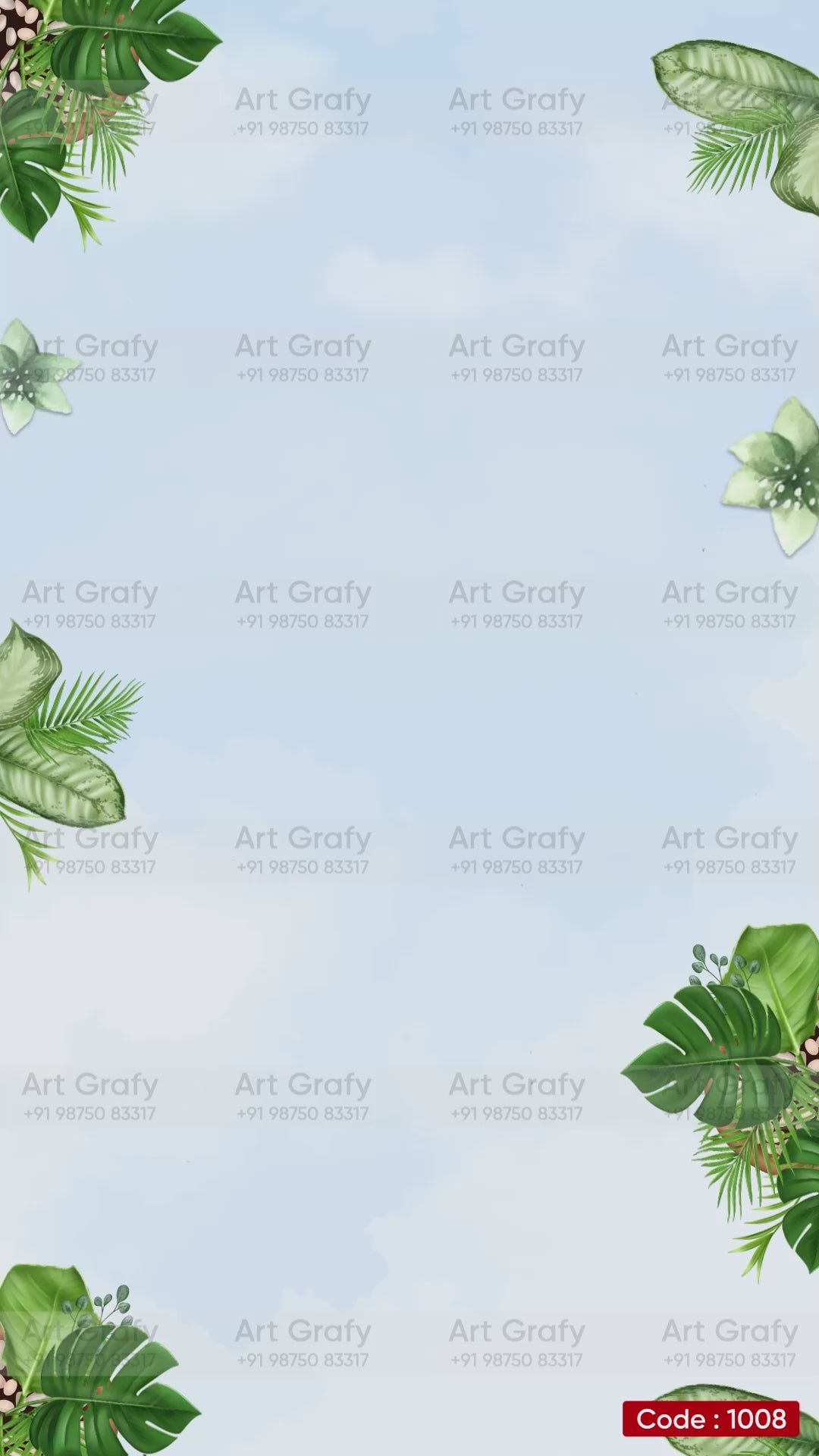 Traditional Couple Caricature Save The Date Wedding Invite Card | Elegant Sea Theme | AG1008