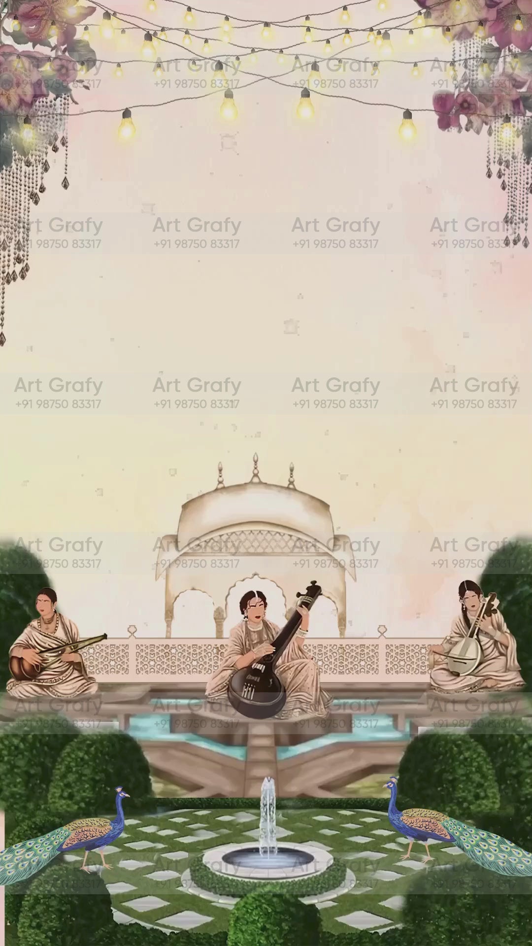 Indian Digital Wedding Ceremony Invitation Card | Gujarati language with Royal Theme design | AG1094