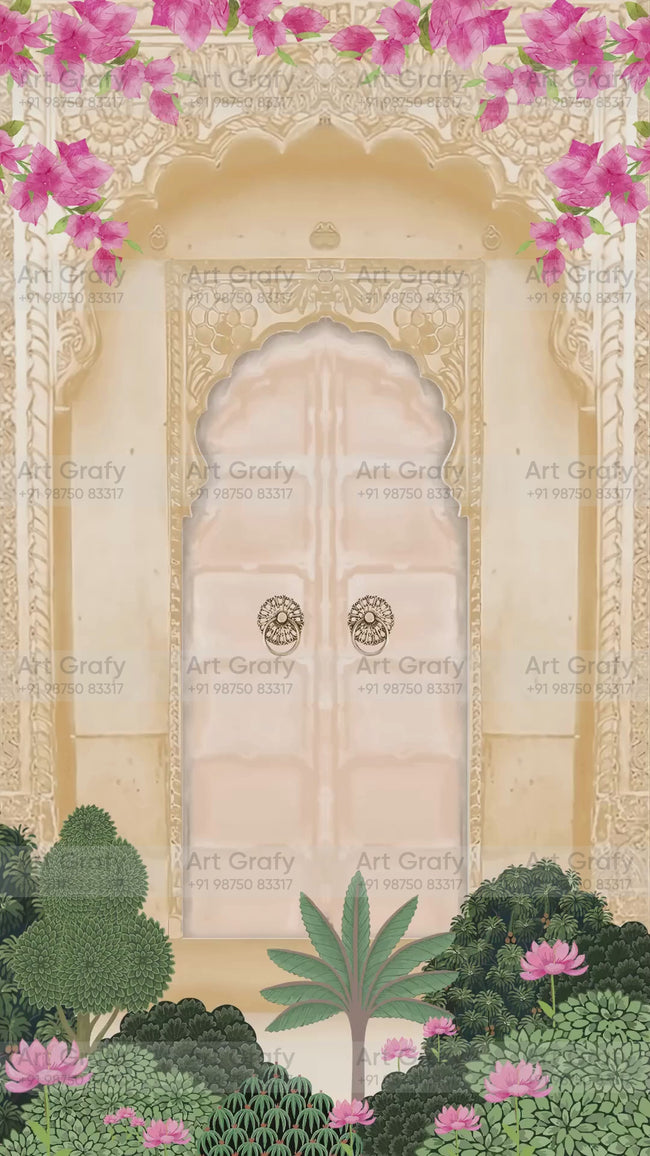 Indian Digital Wedding Ceremony Invitation Card | Gujarati language with Royal Theme design | AG1089 Hover Image