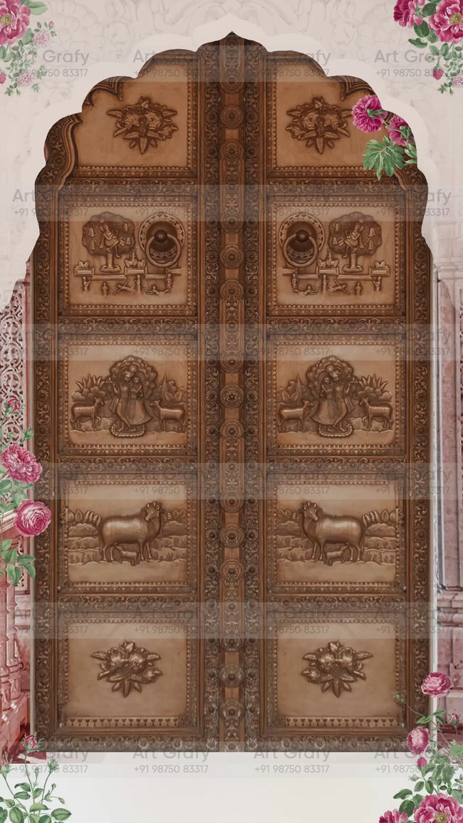 Indian Digital Wedding Ceremony Invitation Card | Gujarati language with Royal Theme design | AG1095 Hover Image