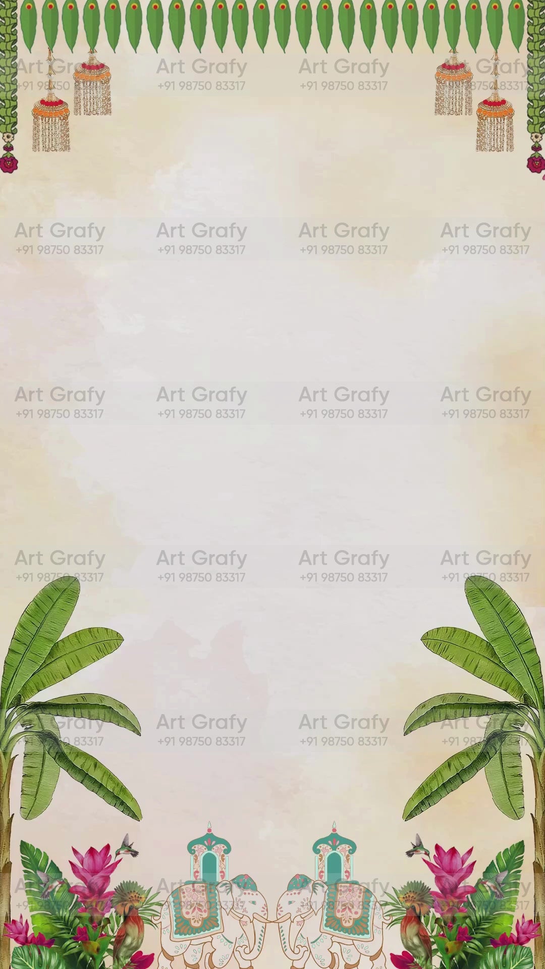 Indian Digital Wedding Ceremony Invitation Card | Gujarati language with Royal Theme design | AG1080