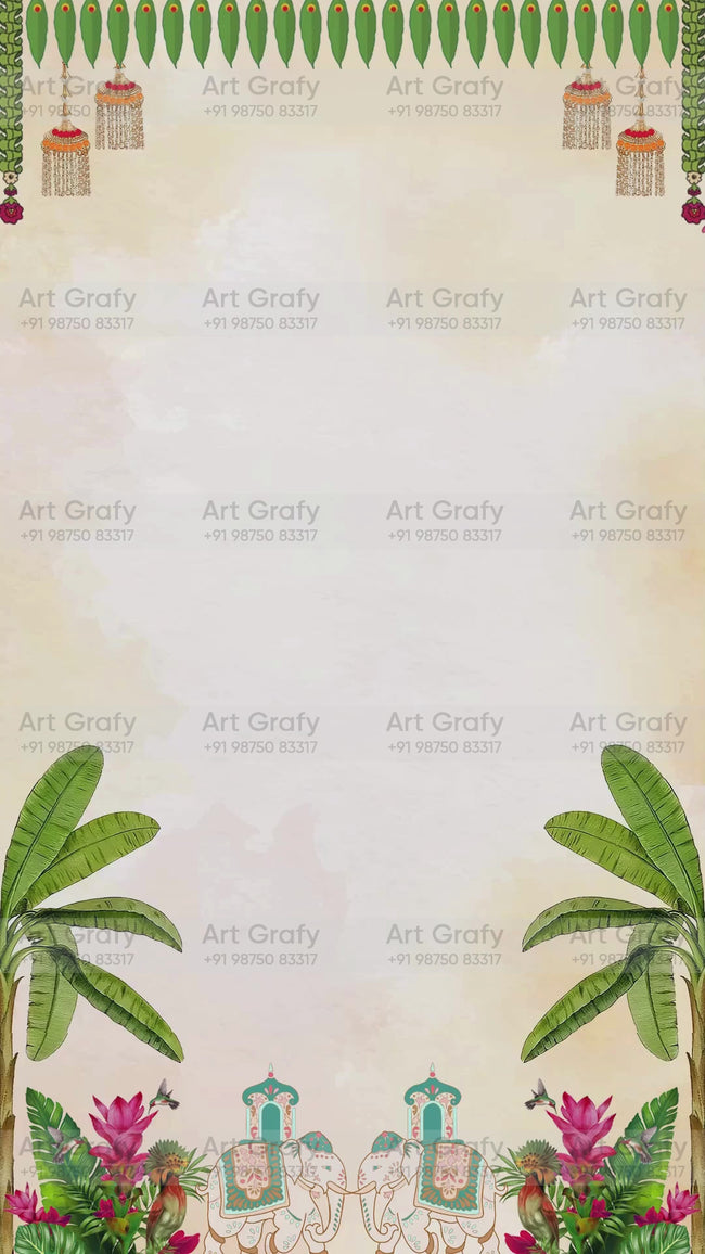 Indian Digital Wedding Ceremony Invitation Card | Gujarati language with Royal Theme design | AG1080 Hover Image